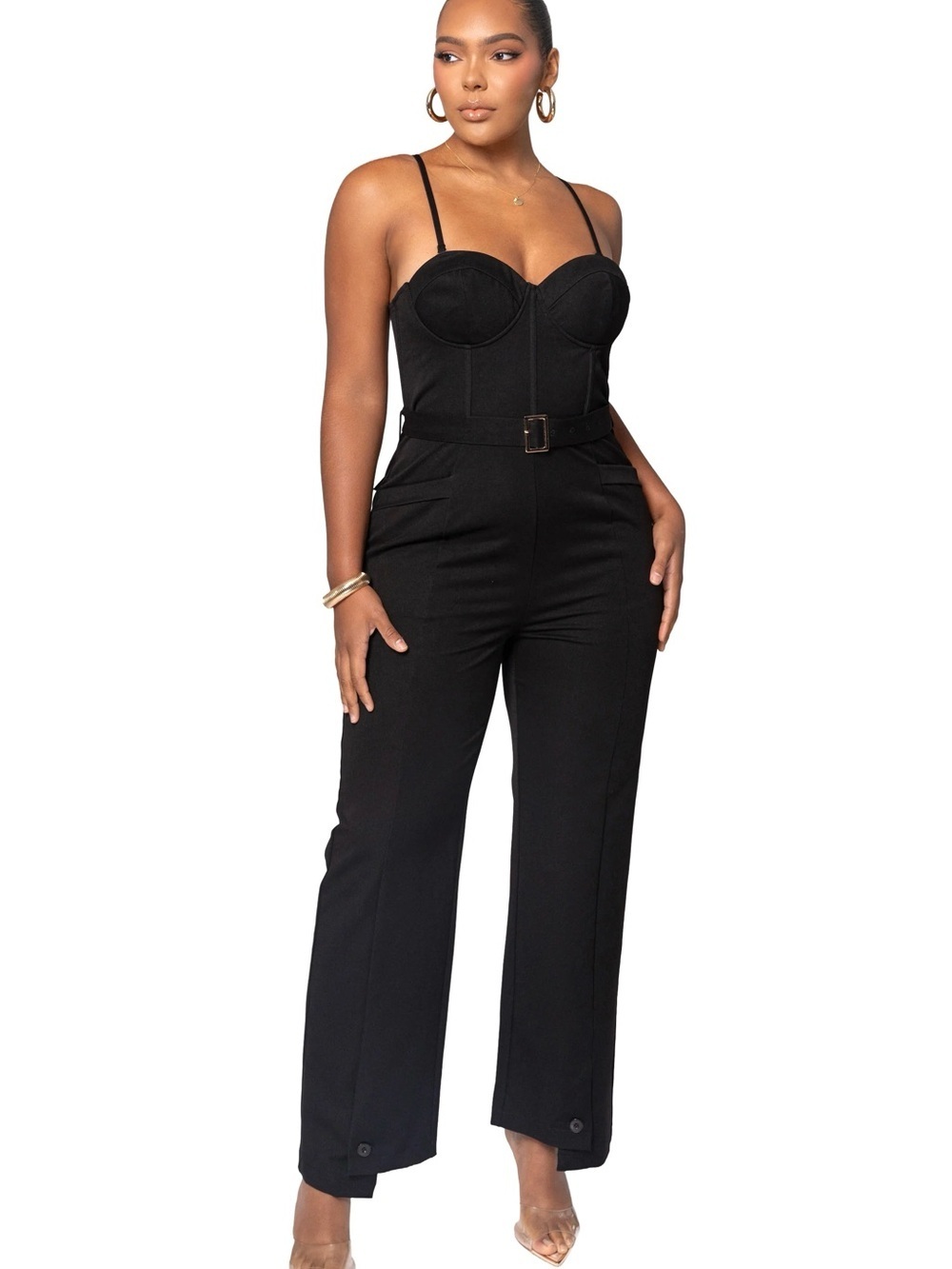JLUXLABEL black sleeveless sweetheart aroma jumpsuit